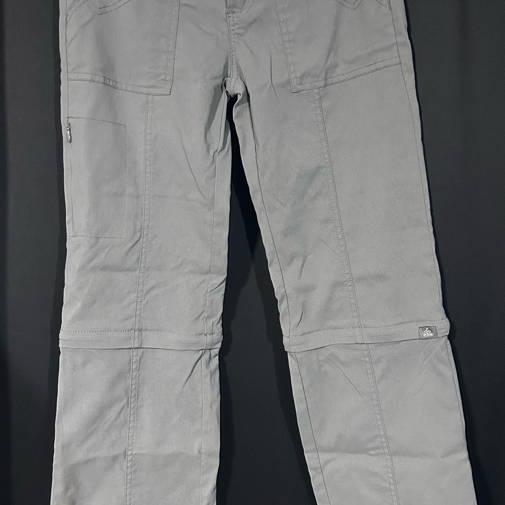 prAna Pants Womens Gray Monarch Convertible Zip-Leg Hiking Outdoors